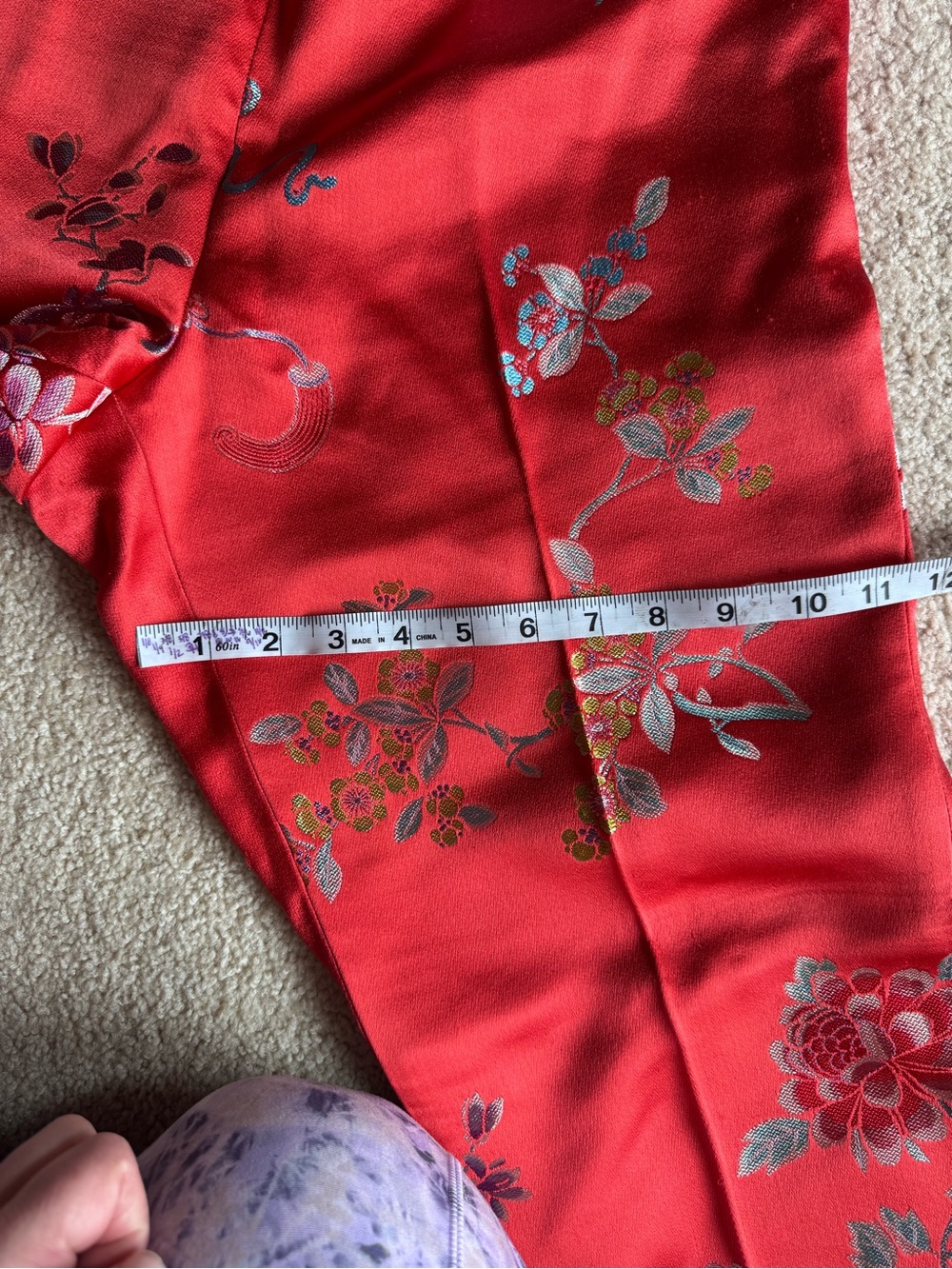 Ralph Lauren Sport: Red Floral Brocade Pants. Size 8-10 - Picture 12 of 16